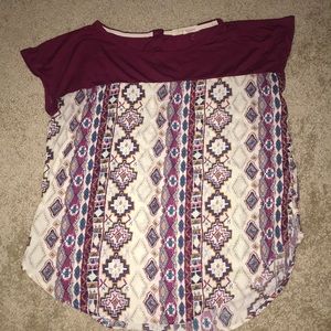 Rewind Large multi media round neck blouse